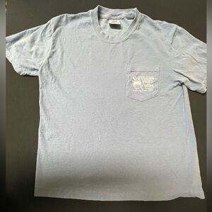 SOUTHERN FRIED COTTON SHORT SLEEVE POCKET T-SHIRT MED BLUE WITH LABRADOR DOGGIES